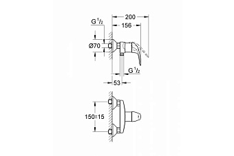 Смеситель для душа GROHE Euroeco 32740000 хром
