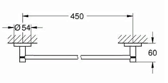 Полотенцедержатель GROHE Essentials 40688A01 тёмный графит глянец 50,4см