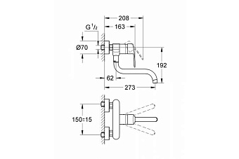 Смеситель для кухни GROHE Eurostyle Cosmopolitan 33982002 поворотный излив хром
