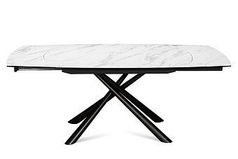 Кухонный стол раскладной AERO 100х130х76см закаленное стекло/керамика/сталь Mrb Pl