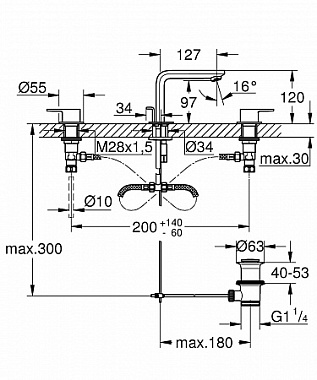 Смеситель для раковины GROHE Lineare New 20304001 хром
