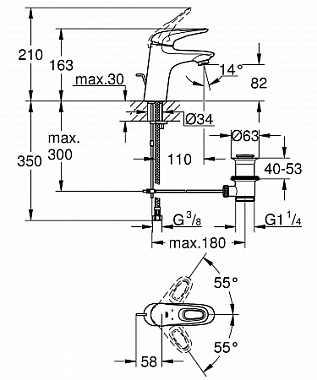 Смеситель для раковины GROHE Eurostyle New 33558003 хром