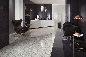 Неполированный керамогранит Atlas Concord Италия MARVEL GEMS ATW7 Terrazzo Black 60х60см 1,08кв.м.