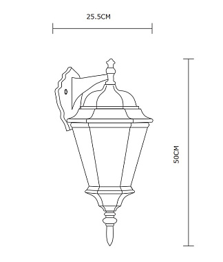 Светильник фасадный Arte Lamp GENOVA A1204AL-1BN 75Вт IP44 E27 золотой/чёрный