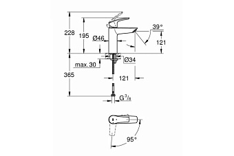 Смеситель для раковины GROHE Eurosmart 2339530E хром