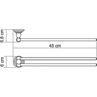 Полотенцедержатель WASSERKRAFT Isar K-7331 тёмная бронза 45см