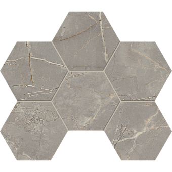 Керамическая мозаика ESTIMA Bernini Mosaic/BR03_PS/25x28,5/Hexagon Gray 25х28,5см 0,71кв.м.