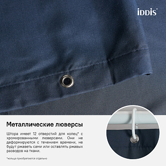 Шторка для ванной IDDIS Basic B69P218i11 180х180см синий