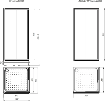Угловое ограждение RADOMIR Дрим 1-03-6-0-0-1180 180х90см стекло прозрачное