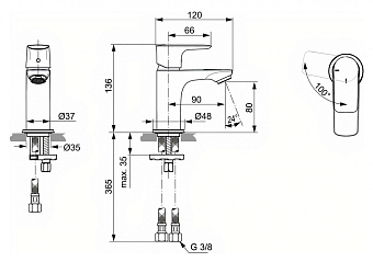 Смеситель для раковины IDEAL STANDARD CONNECT AIR A7019AA хром