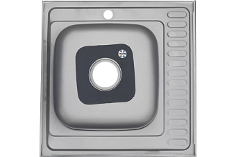 Мойка кухонная MELANA ДЕКОР 097D t R (*10) 60х60см хром