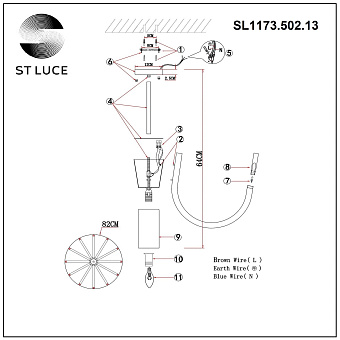 Люстра потолочная ST Luce PAFE SL1173.502.13 120Вт 13 лампочек G4/E27