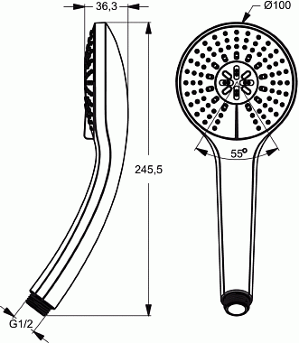Ручной душ IDEAL STANDARD IDEALRAIN SOFT B9403AA chrome