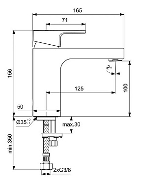 Смеситель для раковины IDEAL STANDARD EDGE A7105AA хром