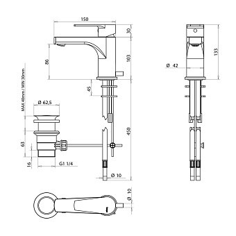 Смеситель для раковины Bongio Pi7 07521CRPR хром