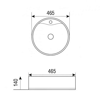 Раковина накладная Azario Trend AZ4104 46,5х46,5см