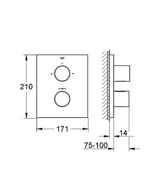 Смеситель для ванны GROHE Grohtherm F 27618000 хром