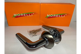 Дверная ручка нажимная MORELLI КОЛОННА МН-03 SN/CP белый никель/хром
