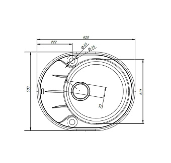 Мойка кухонная IDDIS Kitchen G K09S621i87 50х62см сафари