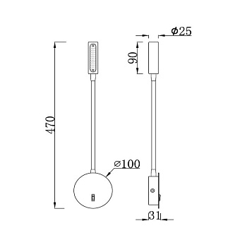 Бра Maytoni Stem C035WL-L3W3K 3,3Вт LED