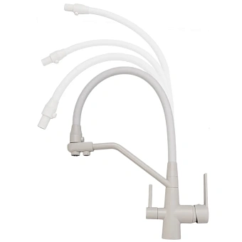 Смеситель для кухни Maxonor MN4460-8 гибкий излив белый