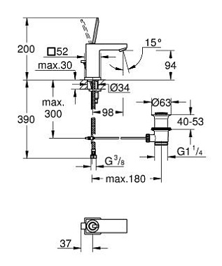 Смеситель для раковины GROHE Eurocube Joy 23654000 хром