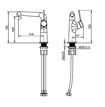 Смеситель для раковины Maxonor PL1094-7 чёрный