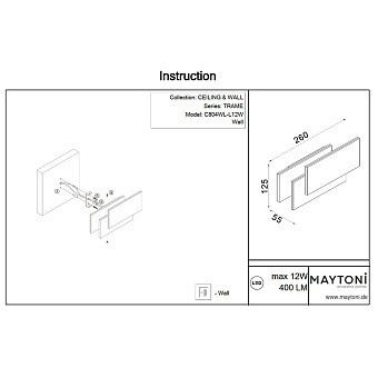 Светильник настенный Maytoni Trame C804WL-L12W 13,8Вт LED