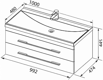 Тумба с раковиной AQUANET Верона 287664 48х100,2х44см