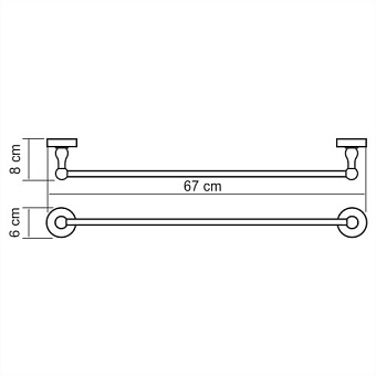 Полотенцедержатель WASSERKRAFT Diemel K-2200 K-2230 хром 67см
