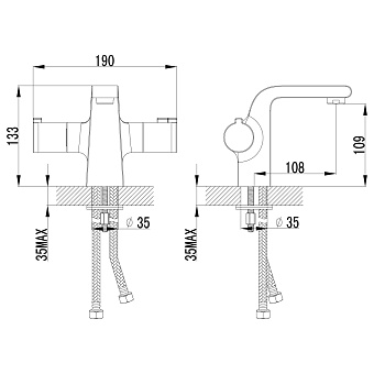 Смеситель для раковины LEMARK Yeti LM7836C хром
