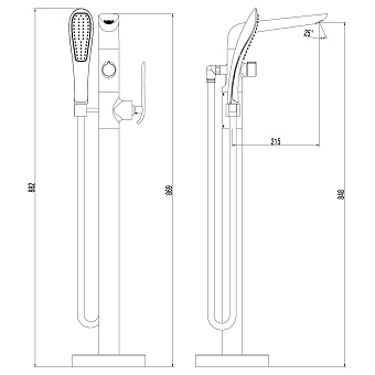 Смеситель для ванны LEMARK Melange LM4944CW белый/хром