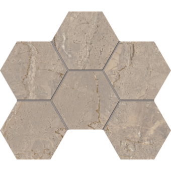 Керамическая мозаика ESTIMA Bernini Mosaic/BR02_PS/25x28,5/Hexagon Beige 25х28,5см 0,71кв.м.