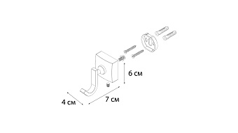 Крючок FIXSEN KVADRO FX-61305B-4 хром
