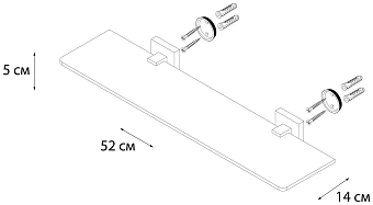 Полка в ванную прямоугольная FIXSEN Metra FX-11103 1-ярусная 14х52см хром