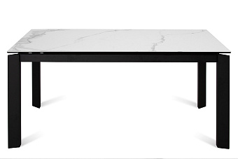Кухонный стол раскладной AERO 85х140х76см закаленное стекло/керамика/сталь Carrara