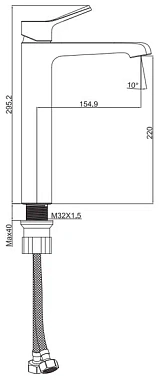 Смеситель для раковины Maxonor MN1178 хром