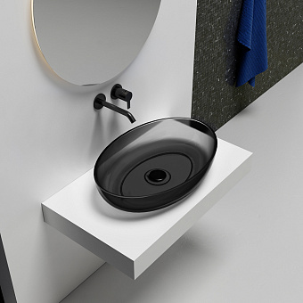 Раковина накладная Abber KRISTALL AT2801Onyx 60х40см