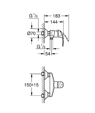 Душевая система GROHE Eurosmart New 124410 хром