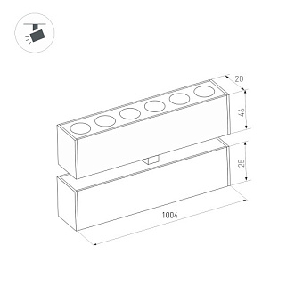Магнитный трековый светильник Arlight Mag-Dots-Fold-25 034232 30Вт LED чёрный