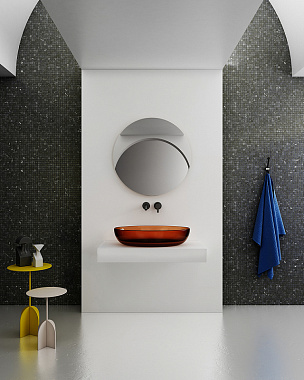 Раковина накладная Abber KRISTALL AT2801Opal 60х40см