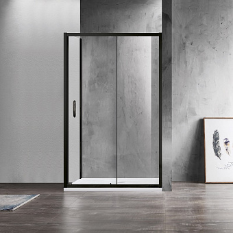 Угловое ограждение Azario MILTON AZ-ND1131-R 1200 BLACK 200х120см стекло прозрачное