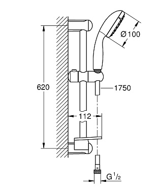 Душевой гарнитур GROHE Tempesta New 27926001 хром