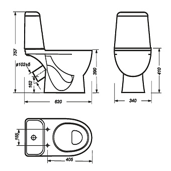 Унитаз напольный SANITA LUXE Max MAXSLCC01040513 ободковый с микролифтом