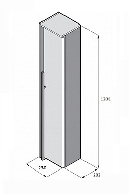 Пенал подвесной ROCA Aneto 7.8574.3.180.6 20,2х23х120,1см чёрный