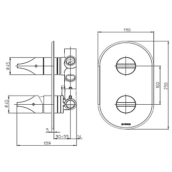 Внешняя часть смесителя BOSSINI Z00501.030