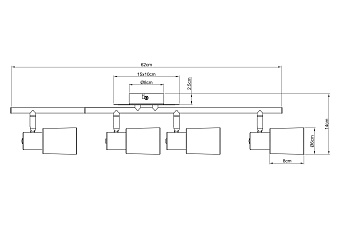 Спот Arte Lamp CAVALLETTA A4510PL-4SS 40Вт 4 лампы E14