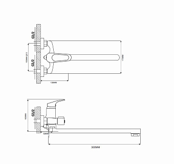 Смеситель для ванны Maxonor MN2618 хром