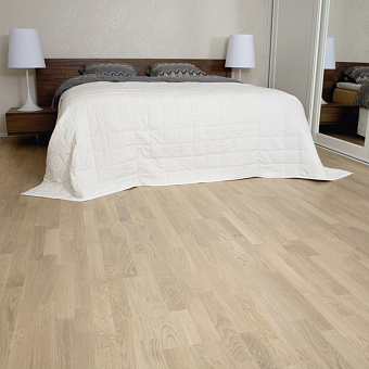 Паркетная доска KARELIA Light дуб SOFT WHITE MATT 30111781A5253111 2266х188х14мм 3,41кв.м 3-полосная
