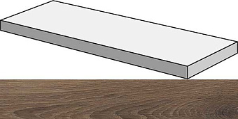 Плитка для ступеней ABK Eco Chic PF60006673 Ang Top Dx Brown Ret 120х32см 0,384кв.м. матовая/противоскользящая